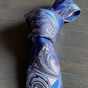 Ermengeldo Zegna dusty pink and blue paisley tie